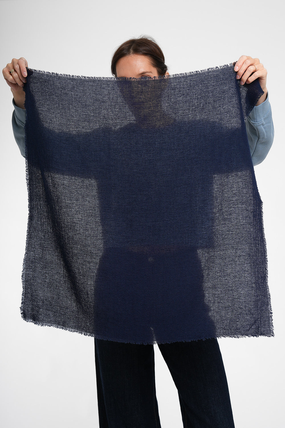 Cara Wool Scarf - dark blue
