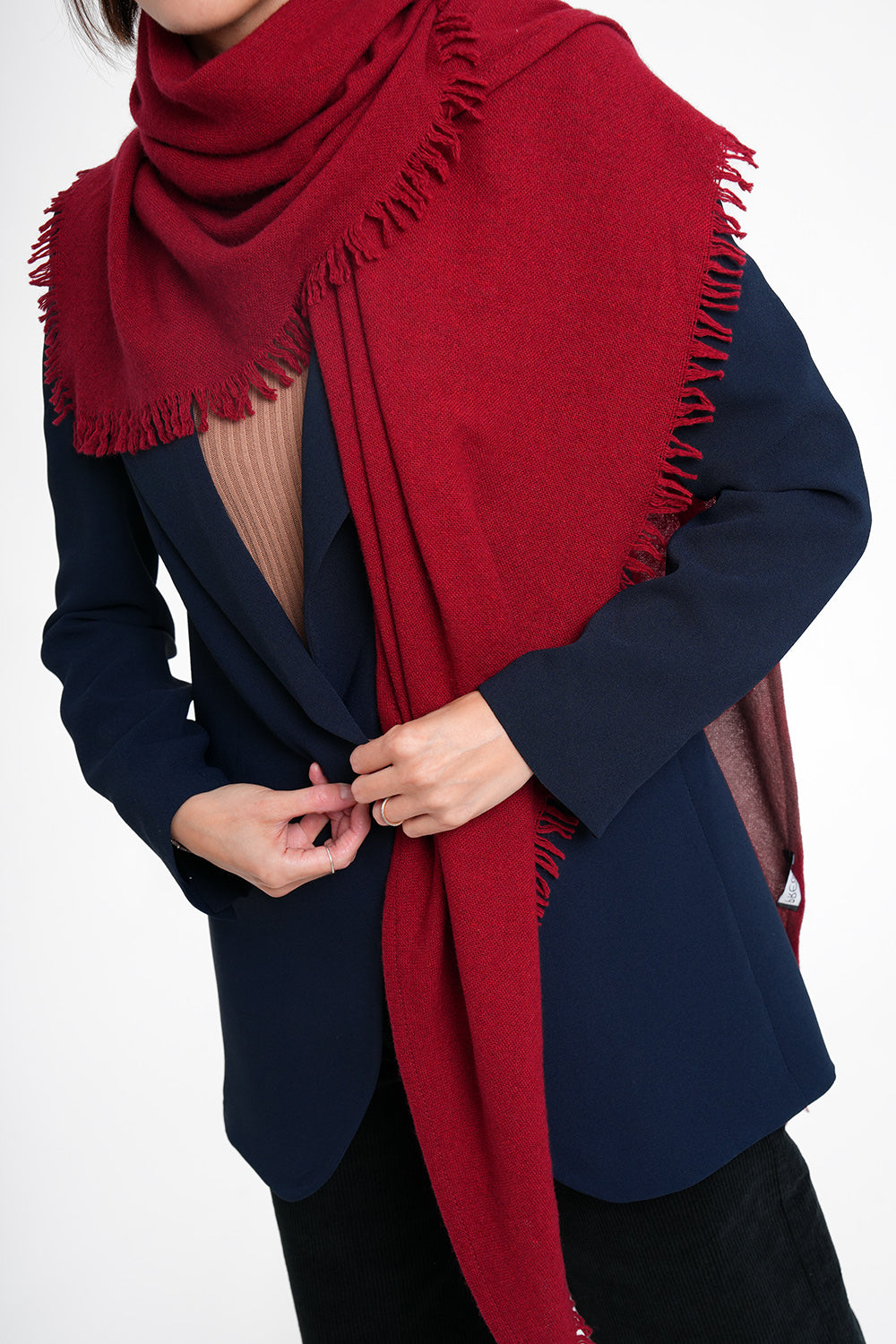 Quelara Stola - burgundy