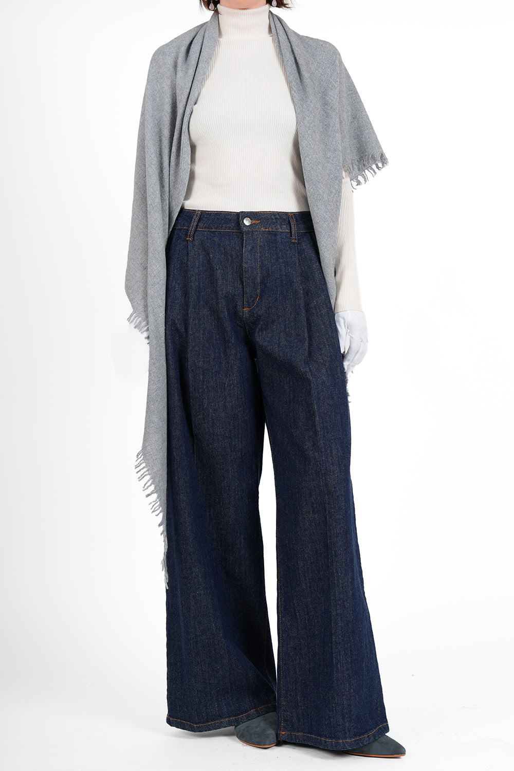 Quelara Wool Stola - grey