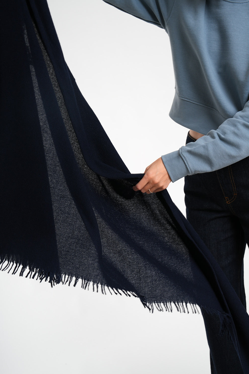 Quelara Wool Stola - dark blue